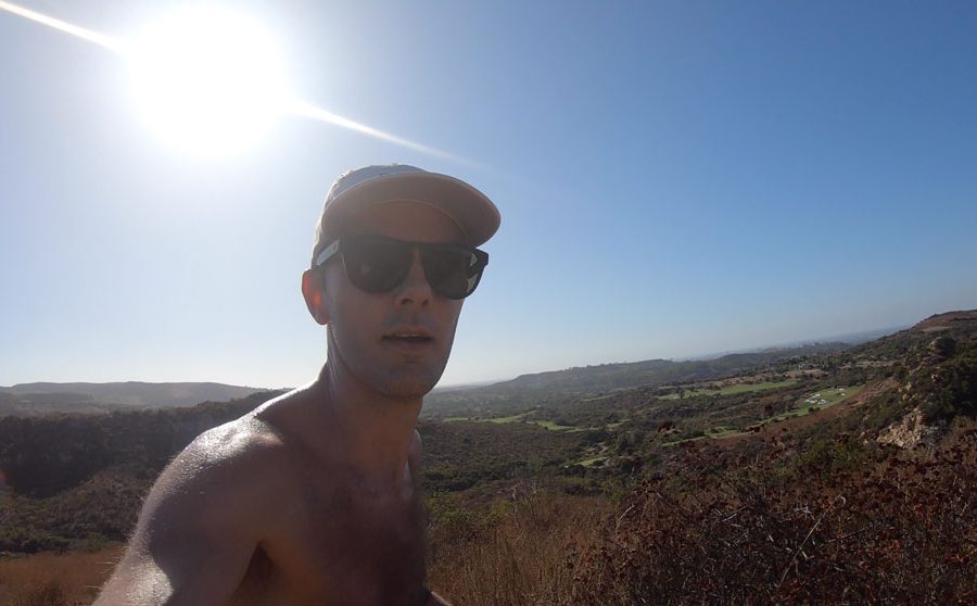 Floris Gierman running trails in the sun